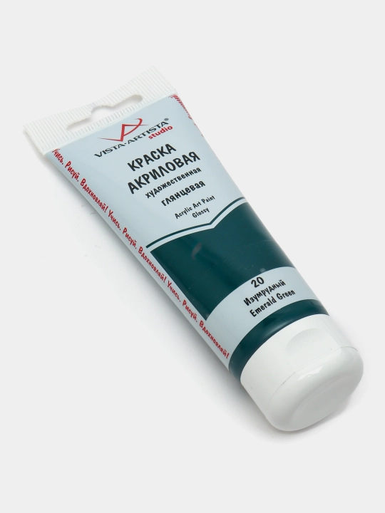 VISTA-ARTISTA Studio akril bo‘yog‘i, yaltiroq, VAAG-75, 75 ml, 20 zumrad rang