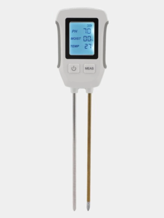 LCD displeyli raqamli tuproq sinov testeri PH/ namlik/ harorat o'lchagich, 3.0-9 pH