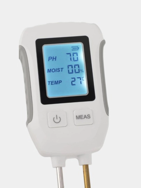 LCD displeyli raqamli tuproq sinov testeri PH/ namlik/ harorat o'lchagich, 3.0-9 pH