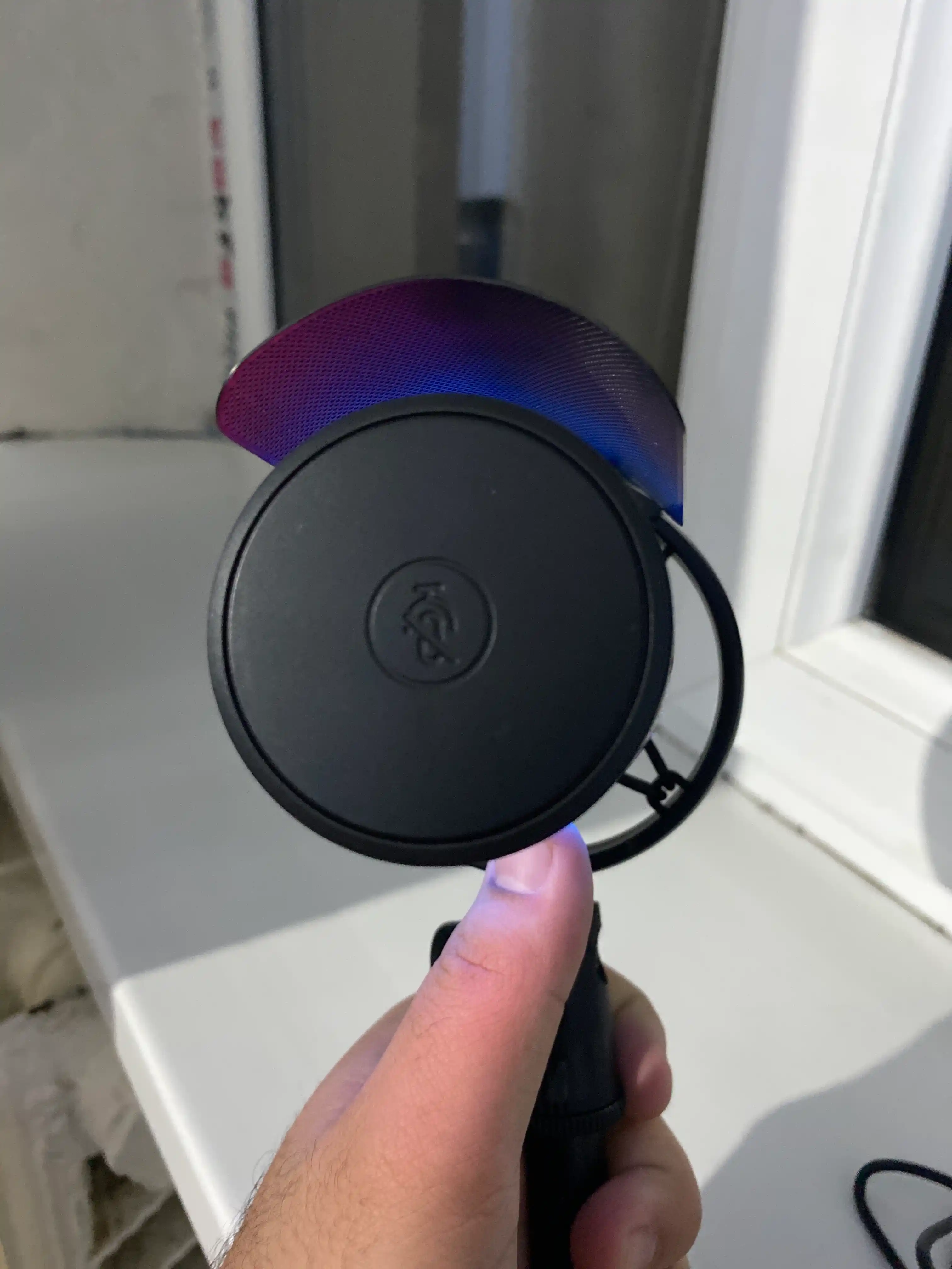 Strim va kompyuter uchun, RGB kondensatorli ME6S mikrofon, shok maunt, popfiltr, ushlagich