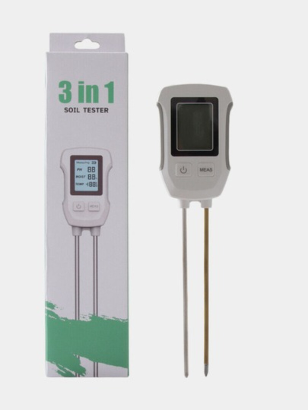 LCD displeyli raqamli tuproq sinov testeri PH/ namlik/ harorat o'lchagich, 3.0-9 pH