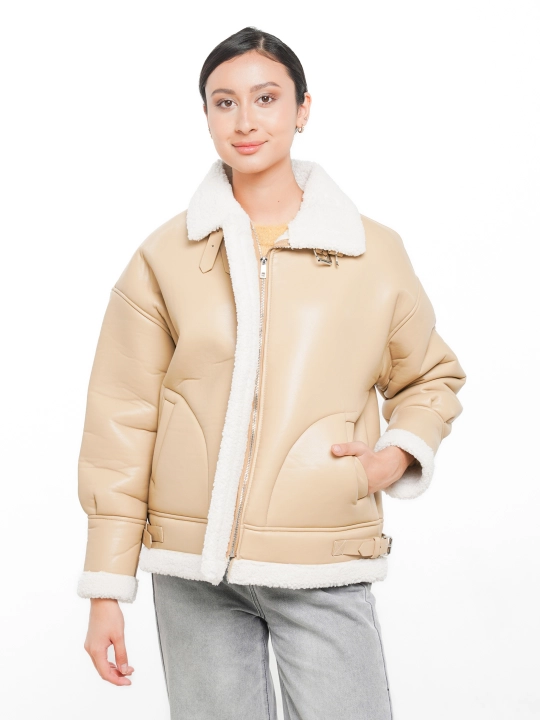 Ayollar kurtkasi, aviator, eko charm - 