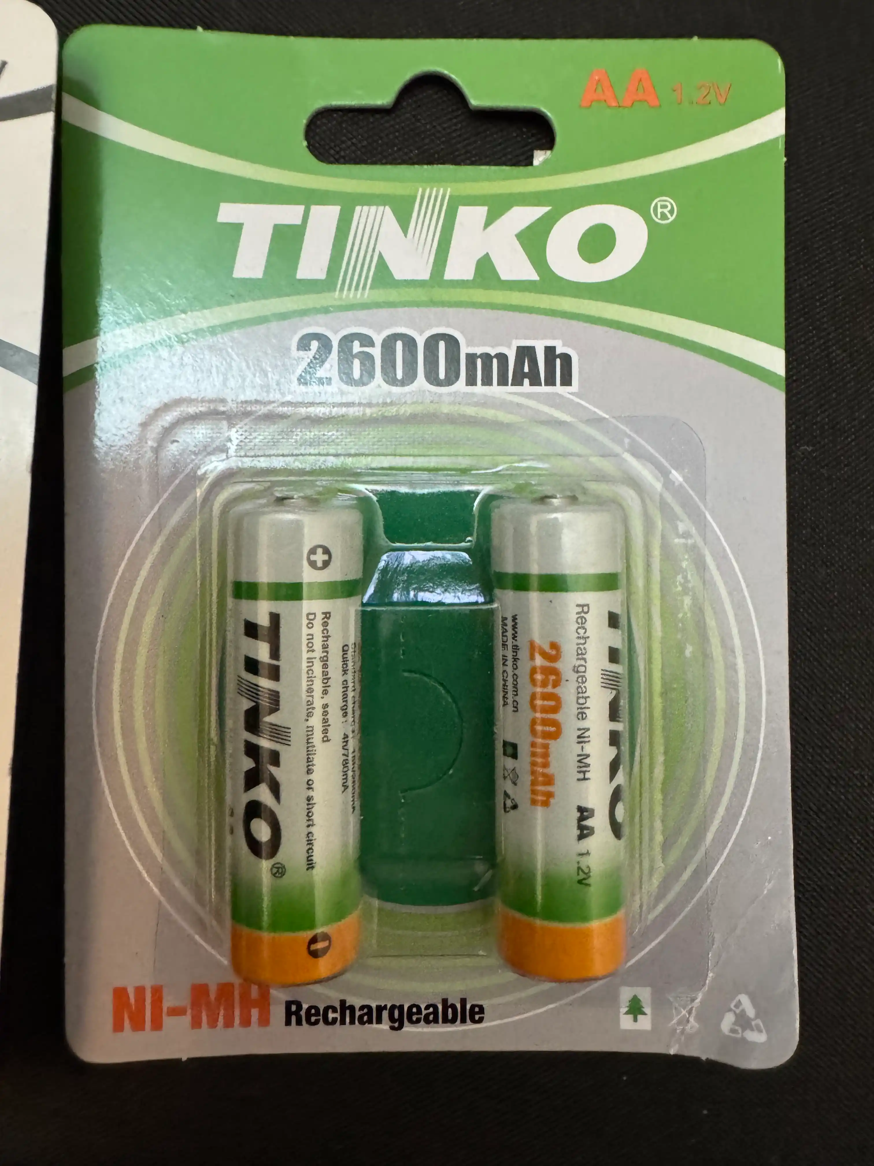 Zaryadlanuvchi nikel-temir batareyalar markasi Tinko NIMH AA, 1.2 v, 2 dona