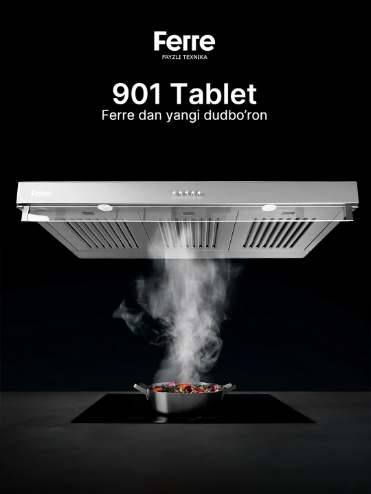 Oshxona uchun dudburon Ferre 901 TABLET, 2 ta motorli va LED lampochkalar bilan