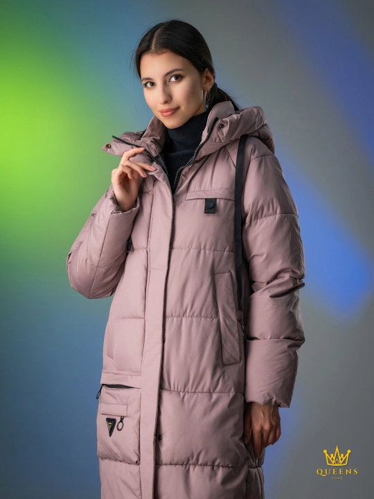 Ayollar uzun kurtkasi, qishki, issiq, kapyushonli, 4XL gacha