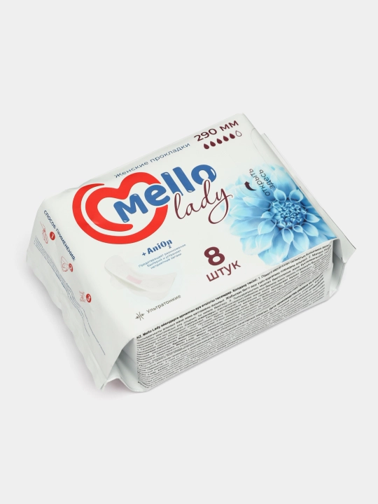 Ayollar uchun gigiena prokladkalari Mello lady 8, o'lchami 290 mm, 8 dona