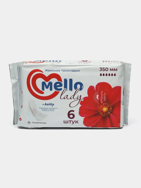 Ayollar uchun gigienik prokladkalari Mello lady 6, o'lchami 350 mm, 6 dona