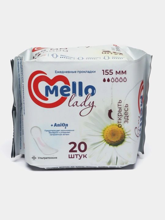 Ayollar uchun gigienik prokladkalari Mello lady 20, o'lcham 155 mm, 20 dona