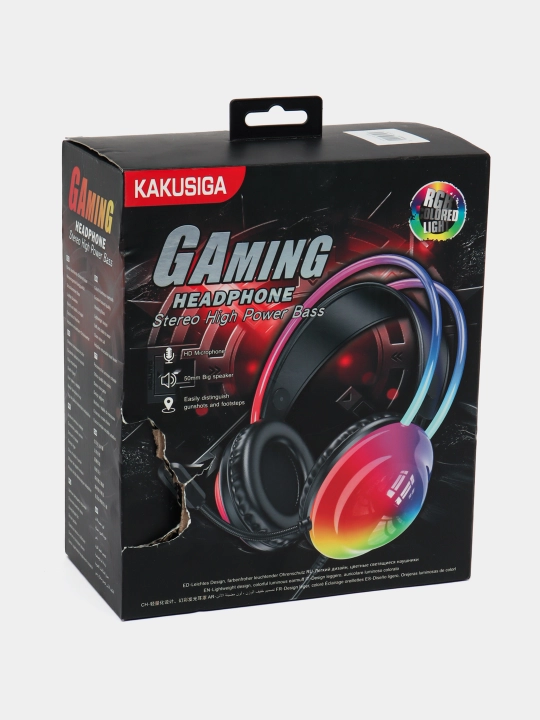 Наушники игровые Kakusiga, наушники с микрофоном для компьютера, с шумоподавлением
