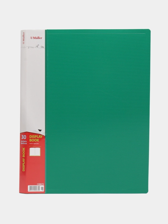 Plastik papka, 30 ta fayl, A4, yashil