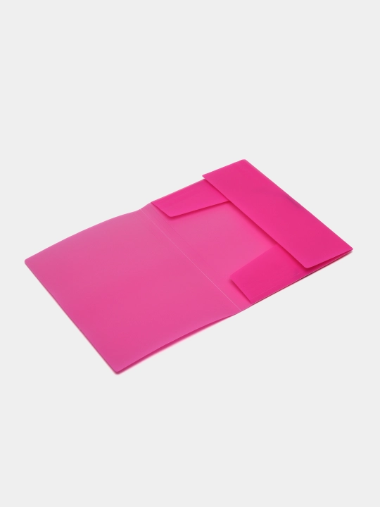 Plastik papka HD Diamond Neon Hatber, A4, rezina klapanli, 500 mkm, pushti rangli