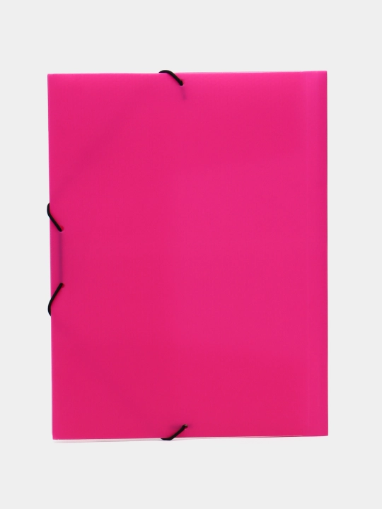 Plastik papka HD Diamond Neon Hatber, A4, rezina klapanli, 500 mkm, pushti rangli