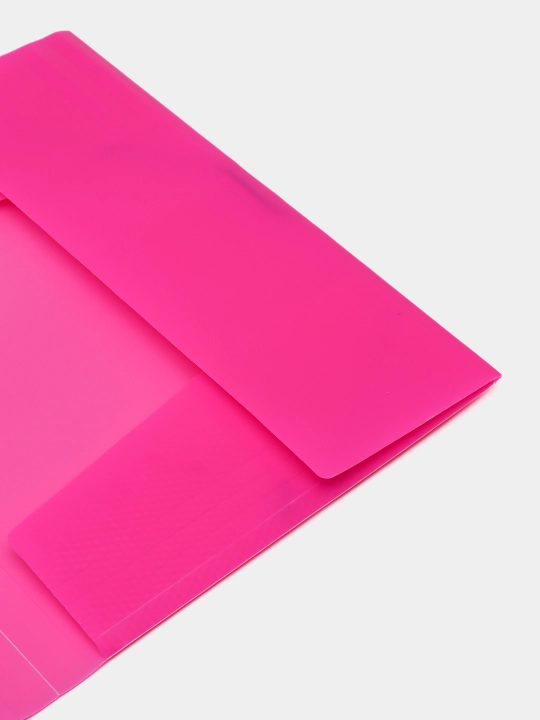 Plastik papka HD Diamond Neon Hatber, A4, rezina klapanli, 500 mkm, pushti rangli