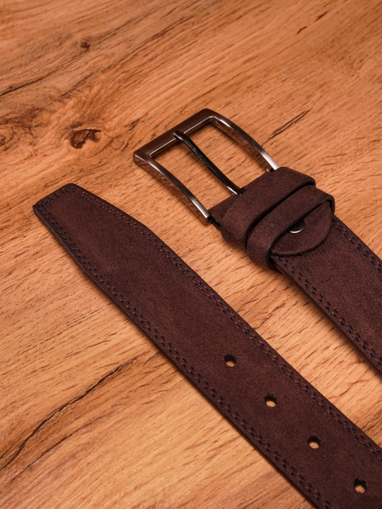 Erkaklar belbog‘i LION BELT - eko charm va zamsh, kundalik va klassik kiyimlar uchun