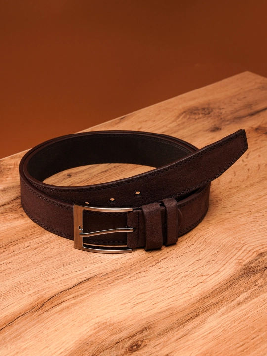 Erkaklar belbog‘i LION BELT - eko charm va zamsh, kundalik va klassik kiyimlar uchun