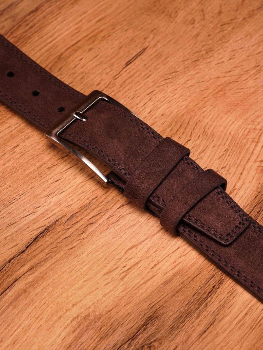 Erkaklar belbog‘i LION BELT - eko charm va zamsh, kundalik va klassik kiyimlar uchun