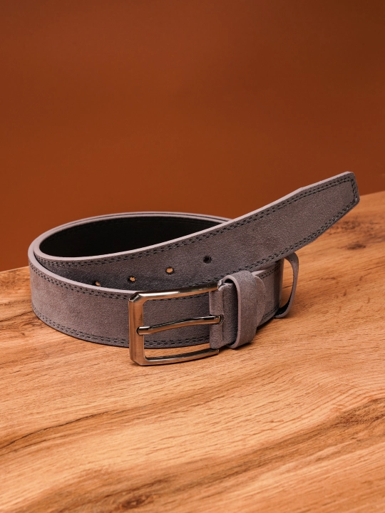 Erkaklar belbog‘i LION BELT - eko charm va zamsh, kundalik va klassik kiyimlar uchun