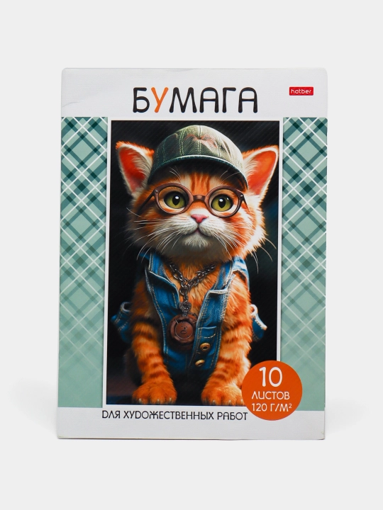 Набор бумаги для рисования и художества Мяу-стори, 10 листов, А4ф, 120г/кв.м, 10Бр4тВ30804