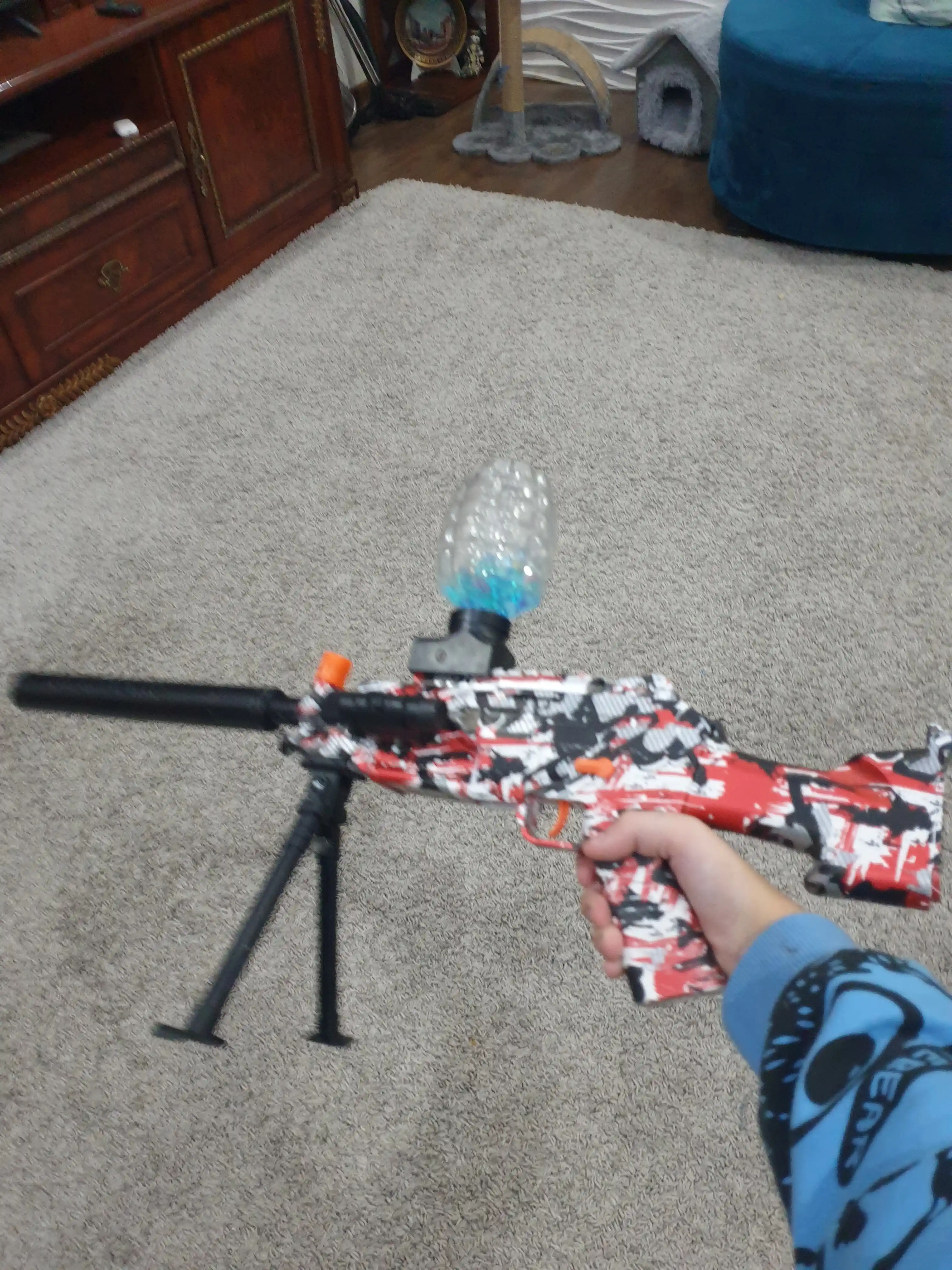 Игрушечный автомат AK-47 Орбиз FIDGO, стреляет гелевыми пулями, с аккумулятором