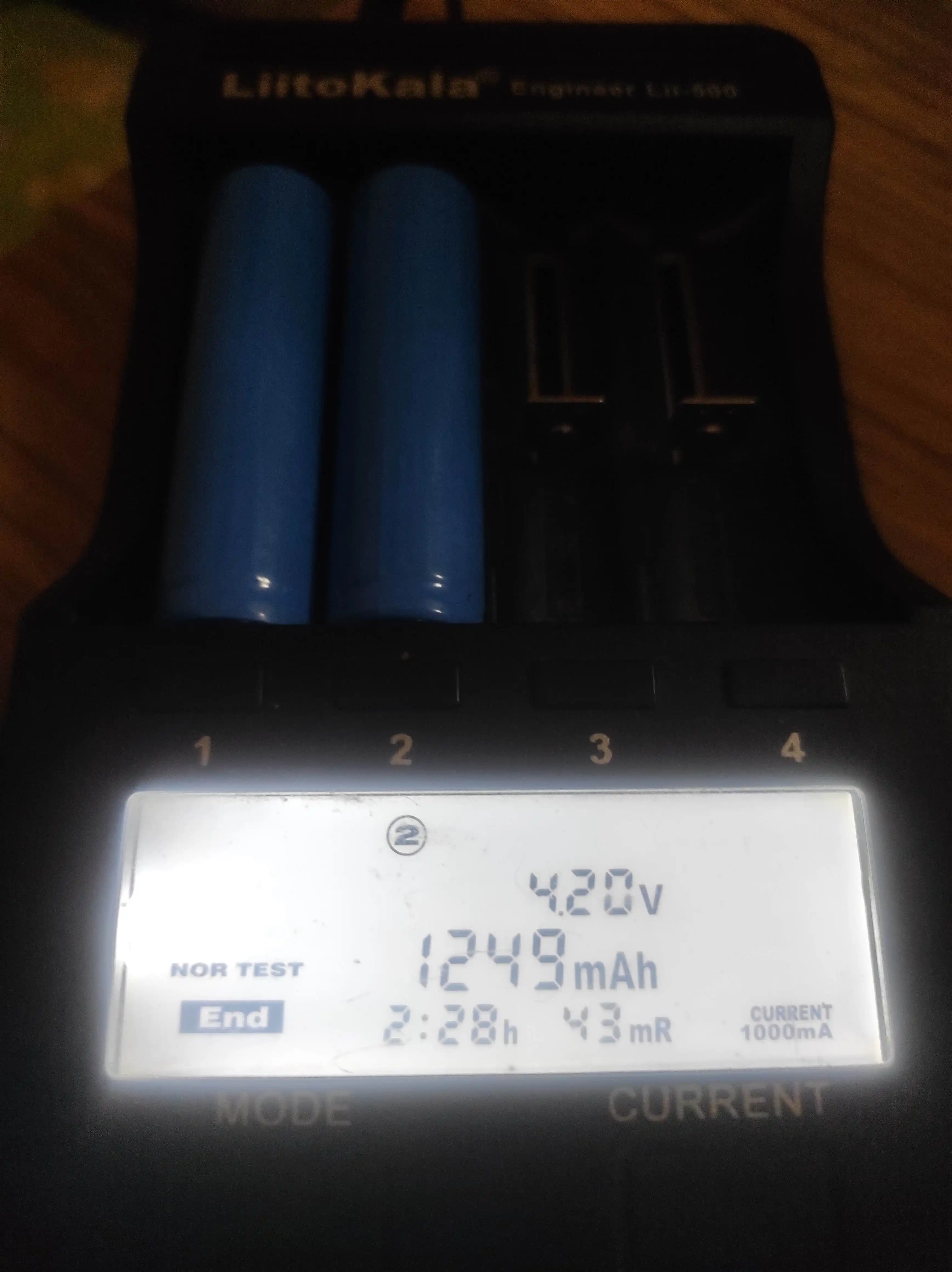 Zaryadlanuvchi batareya 18650 Li-ion, 3.7 V, 1200 mA/soat