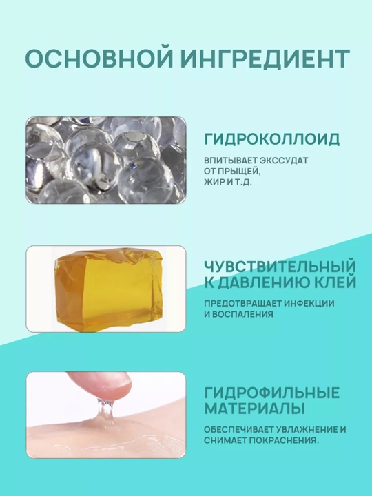 Патчи-пластыри-наклейки от прыщей, угрей и акне, гидроколлоидные, 36 шт, разные размеры