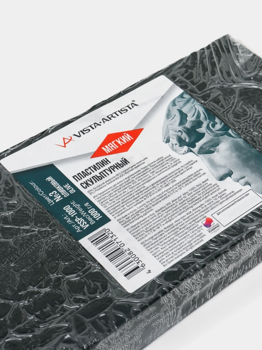 Haykaltarosh plastilin "VISTA-ARTISTA" VSSP-1000 Studio 1 kg № 3 zaytun yumshoq