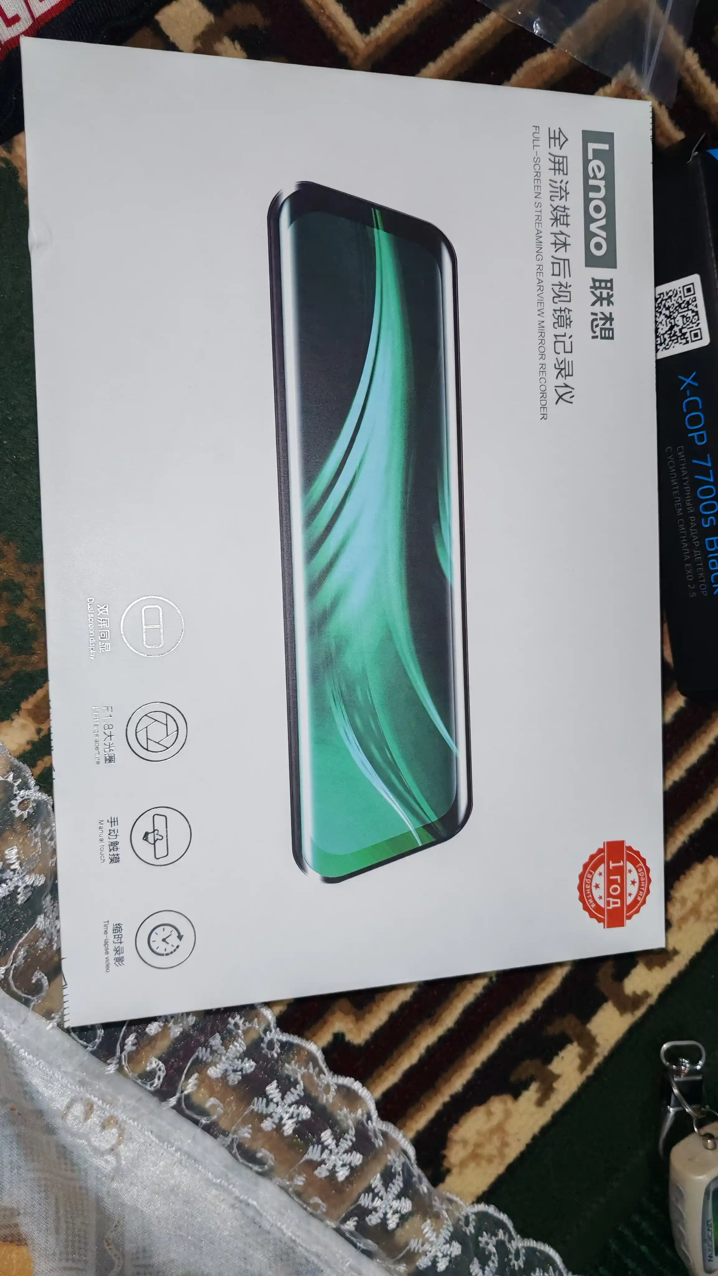 Видеорегистратор Lenovo M8 Full HD, перед и задняя камера, полный сенсорный экран