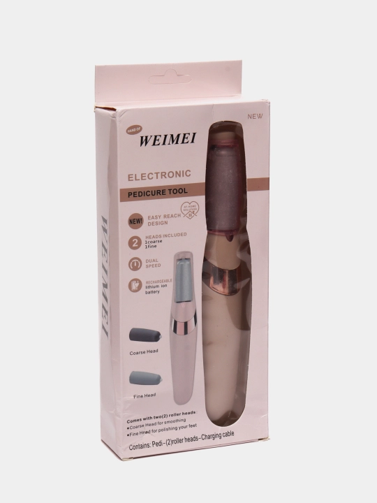 Elektr pemza-pilka Flawless Pedi, oyoq qadoqlari va tovon tozalagich, pedi vak, rashpil