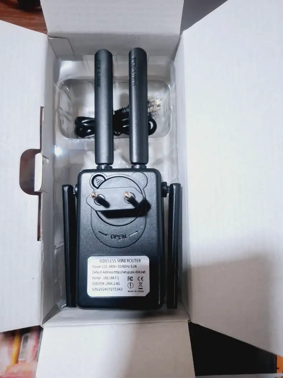 Router Wi-Fi signal kuchaytirgich PIX-LINK 300 Mbit/s gacha, 150 m gacha qamrov