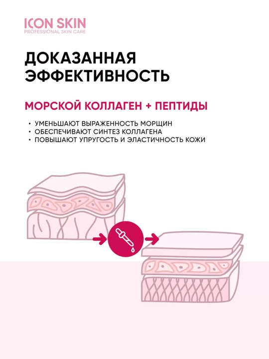 ICON SKIN kollagen va peptidlar bilan boyitilgan qarishga qarshi serums-kontrakt, 30 ml