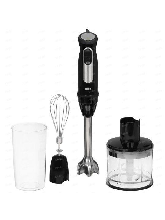 Braun MQ55236MBK qo‘l blenderi, 1000 Vt, nasadkali, maydalagich va venchik bilan