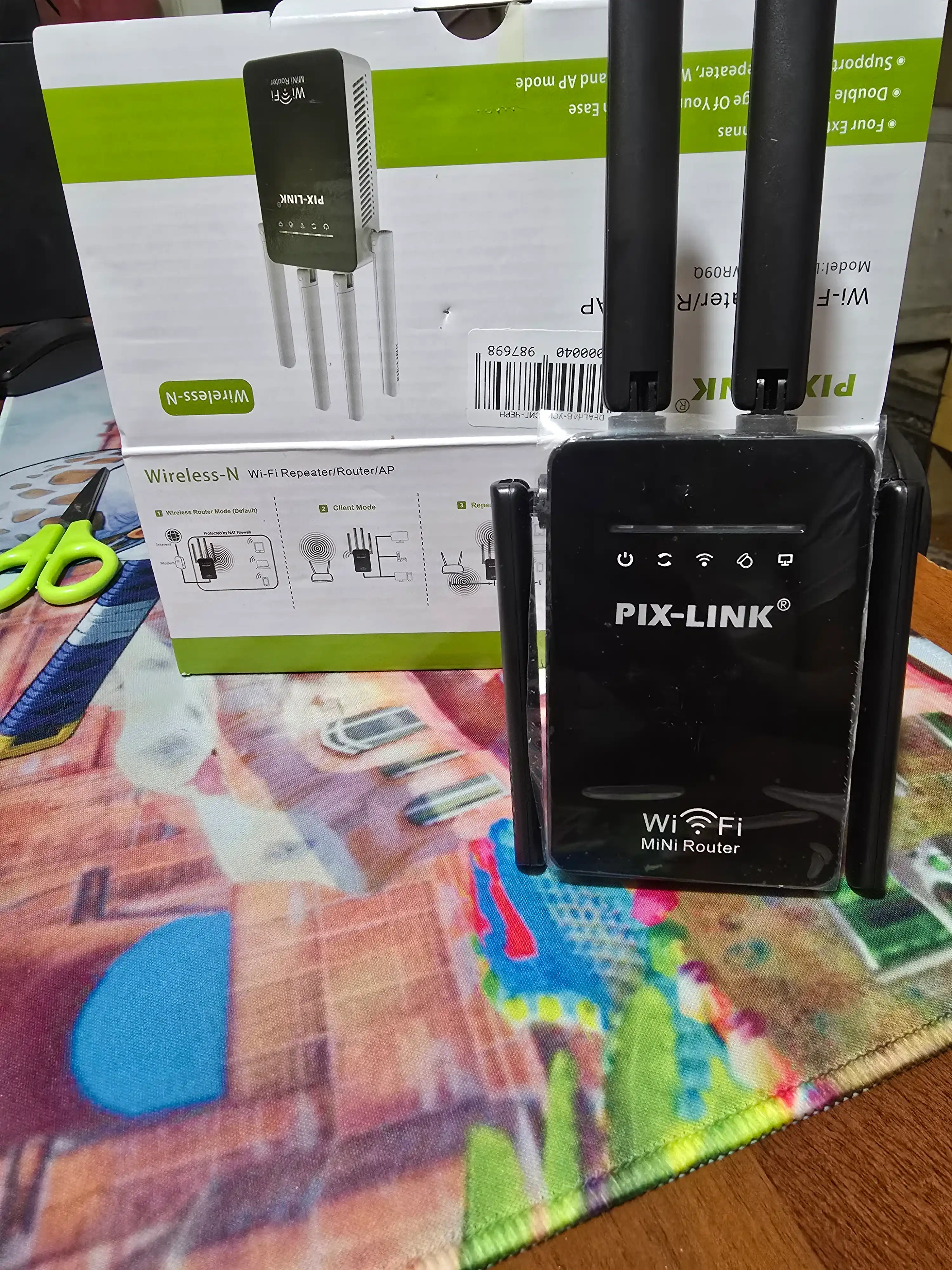 Router Wi-Fi signal kuchaytirgich PIX-LINK 300 Mbit/s gacha, 150 m gacha qamrov