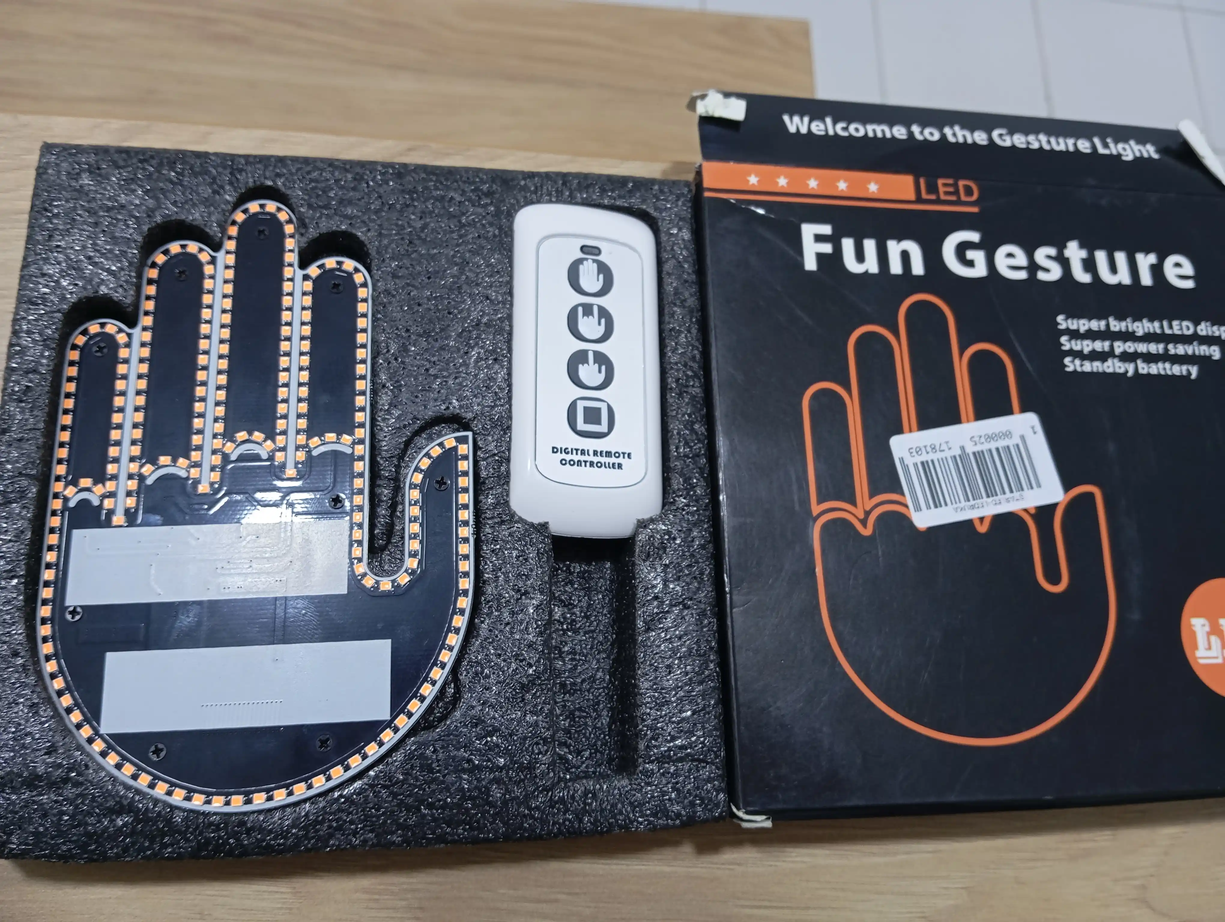 LED Gesture svetodiodli sariq rang qo'l avtomobil oynasi uchun, qo'l ishorasi AutoSTARled