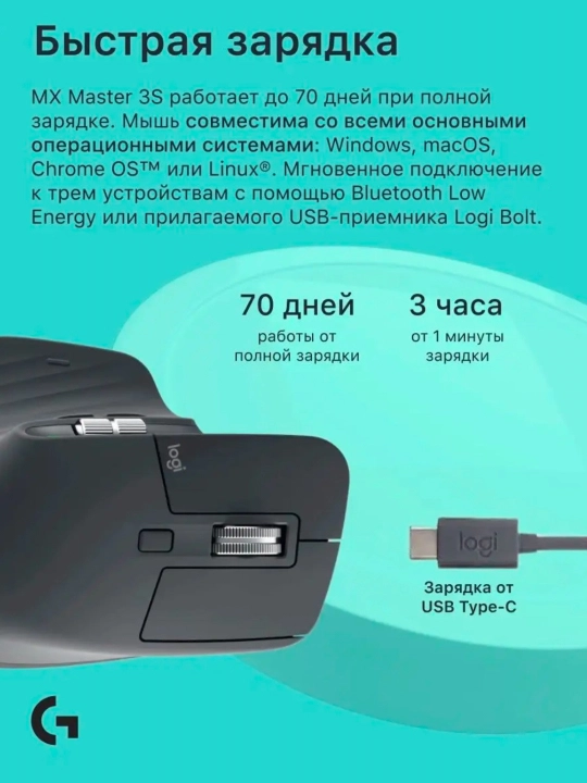 Simsiz sichqoncha Logitech MX Master 3S Performance