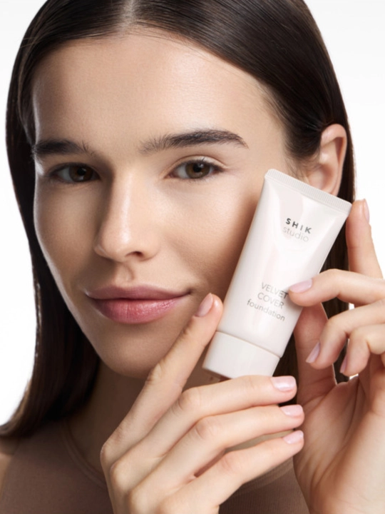 Tonal krem Shik Velvet cover foundatin, yuz uchun, namlovhci, velvet, 30 ml