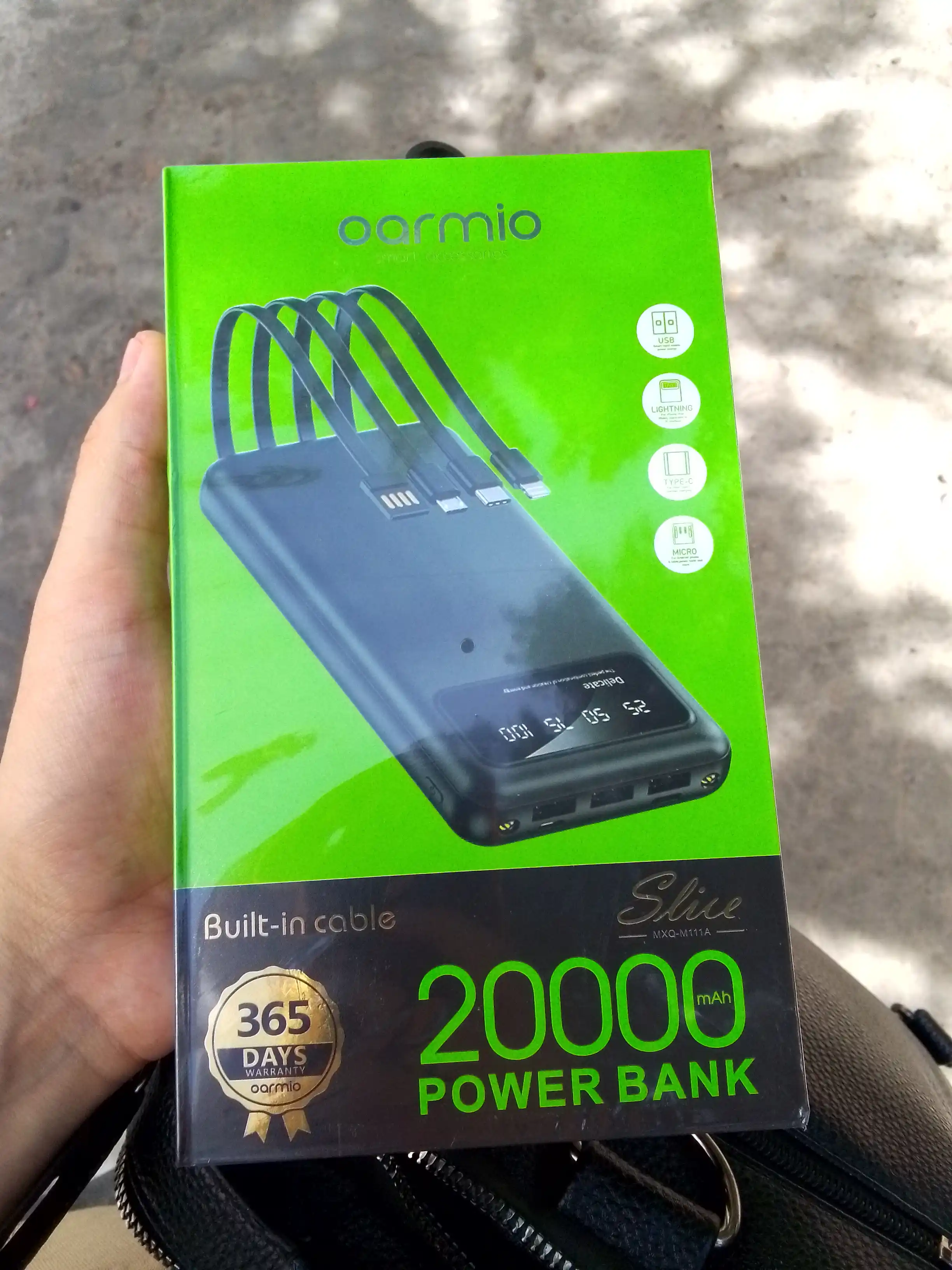 Tashqi akkumulyator Power bank 20000 mA/soat, 10000 mA/soat, tez zaryadlash kabel bilan