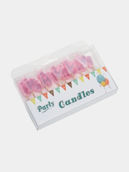 Tug'ilgan kuningiz bilan, HAPPY Birthday yozuvli shamlar tort uchun