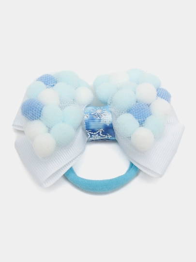 Бантики для девочек с помпонами, на резинке, ручная работа, 2 шт — WLOVE-BAPOMP1-ГОЛУБ