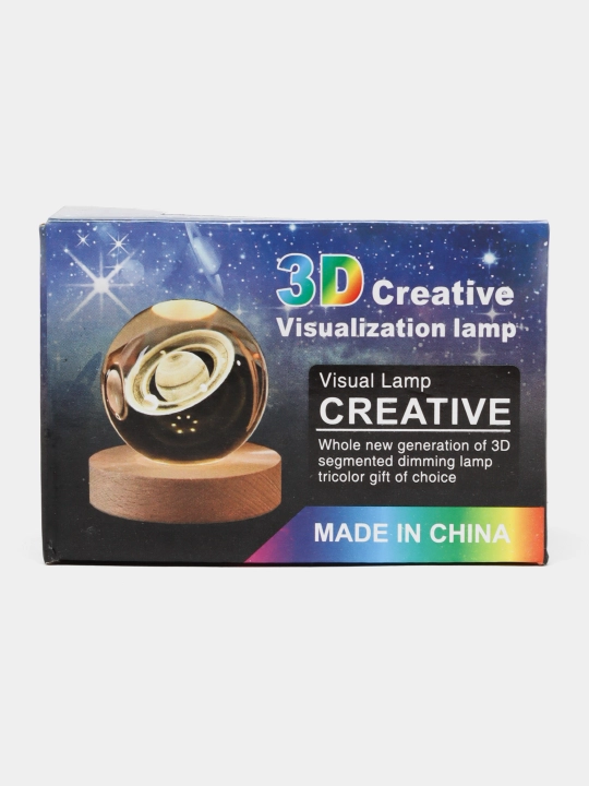 Хрустальный шар ночник 3D, антистресс, настольный светильник, LED, 7x8 см