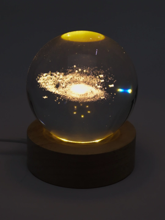 Хрустальный шар ночник 3D, антистресс, настольный светильник, LED, 7x8 см