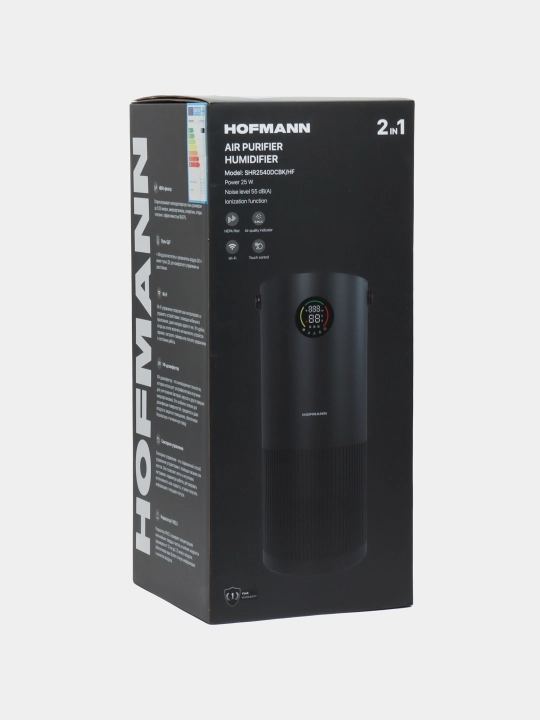 Очиститель воздуха Hofmann HEPA H13 WiFi ионизация 40м² 3.75л 25–65Вт увлажнение