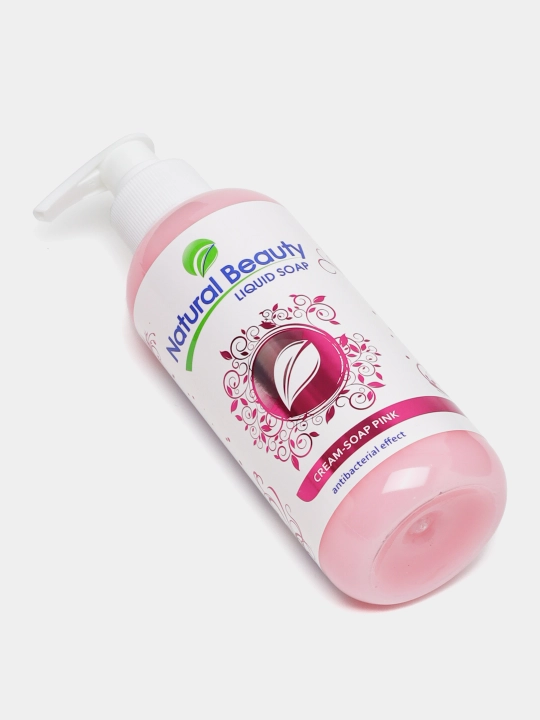 Мыло жидкое Natural Beauty розовое с антибактериальным эффектом, 300 г