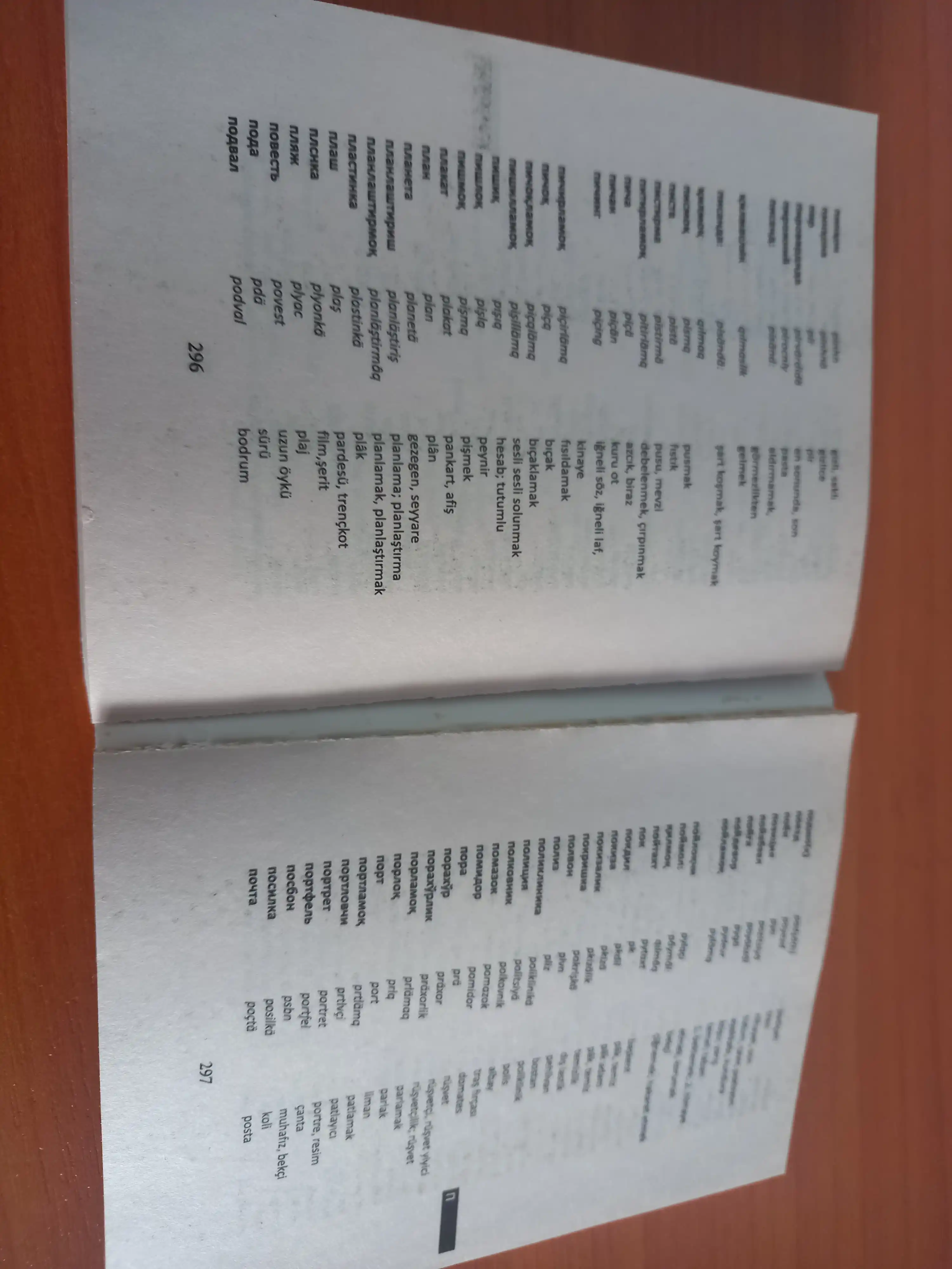 O'zbekcha, ruscha, inglizcha, turkcha lug'at
