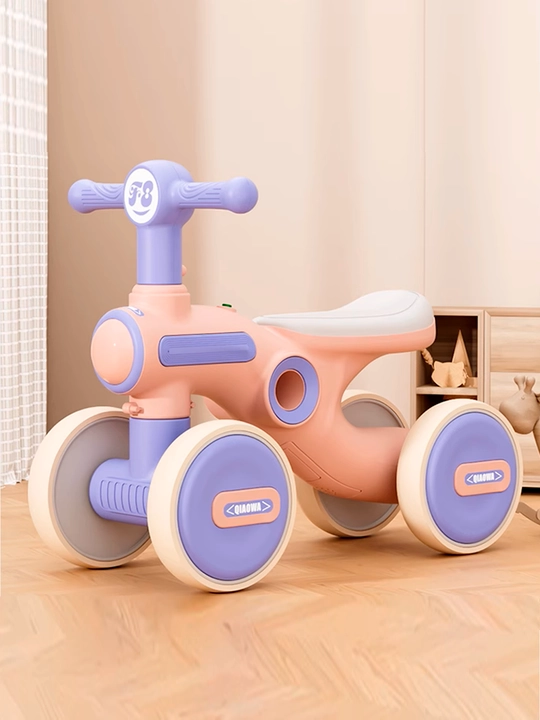 Bolalar to‘rt g‘ildirakli muvozanatlovchi velosipedi, pedalsiz, tolokar, aravacha