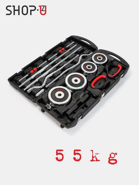 Комплект 6 в 1, штанги и гантели, YORK SP-Sport LN-1312, до 55 кг, хром - 