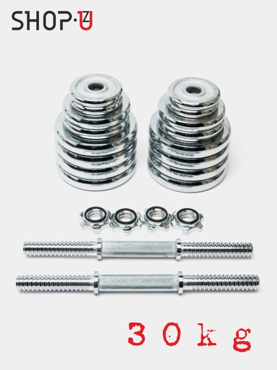 Комплект 6 в 1, штанги и гантели, YORK SP-Sport LN-1312, до 55 кг, хром