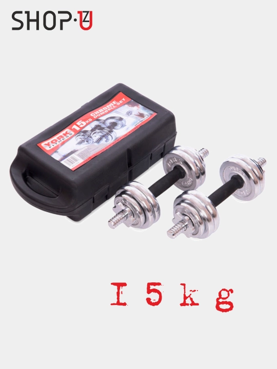 Комплект 6 в 1, штанги и гантели, YORK SP-Sport LN-1312, до 55 кг, хром - 