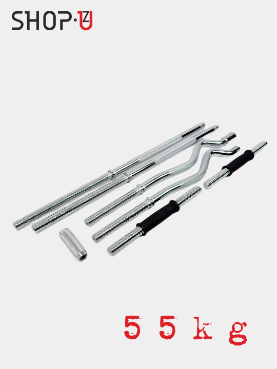 Комплект 6 в 1, штанги и гантели, YORK SP-Sport LN-1312, до 55 кг, хром