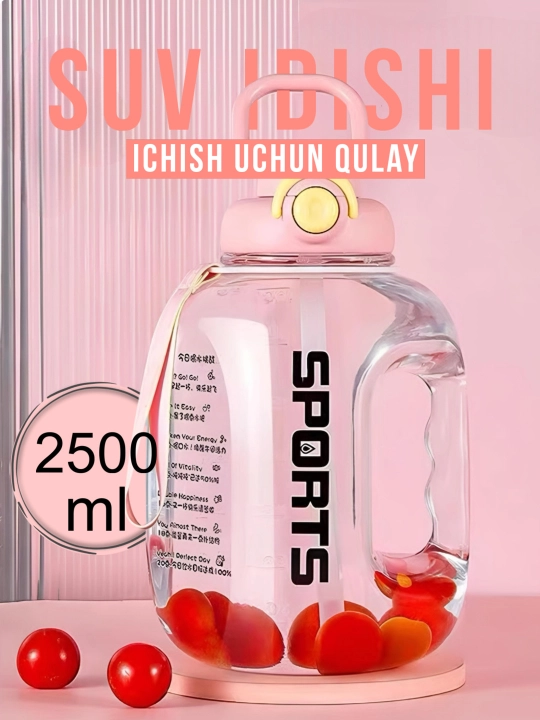 Suv uchun sport butilka, 2500 ml