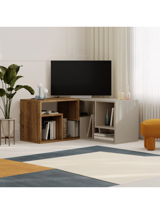 Decortie Glis Угловая ТВ-тумба, многофункциональная, для ТВ до 65 Дюймов - сделано в Турции